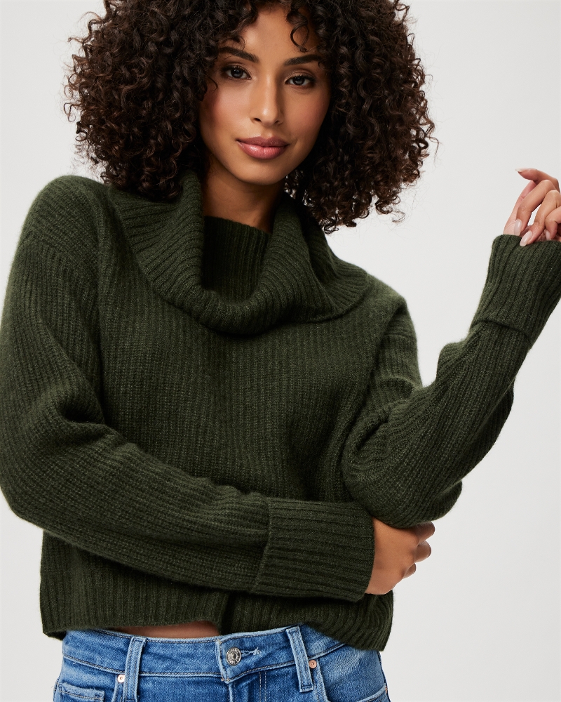 Evonne Sweater - Olive Night Cashmere